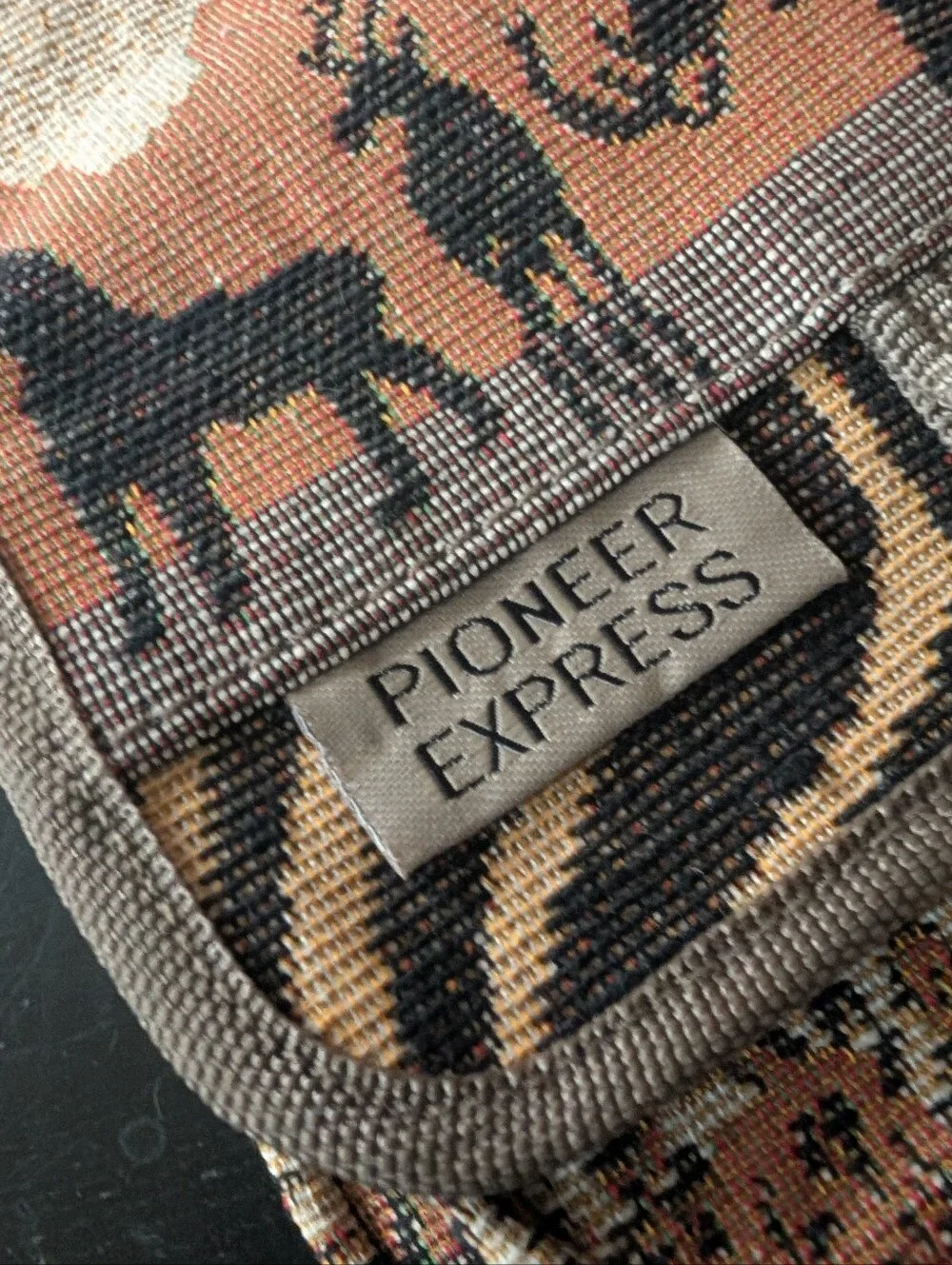 Vintage 90s Y2K Safari Tapestry Crossbody Multi-pocket Utility Bag Gorpcore